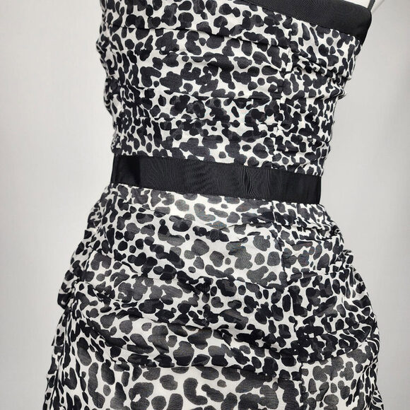 Moschino Black Cotton Animal Print Dress Size 10 - Picture 10 of 15